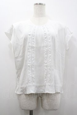 画像1: INGEBORG / フロントピコフリル&ピンタック半袖ブラウス  白 I-26-02-20-022-LO-BL-SA-ZI