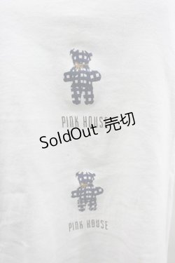 画像3: PINK HOUSE / チェックテディベア&ロゴpt長袖Tシャツ  ホワイト I-26-02-20-023-LO-TS-SA-ZI
