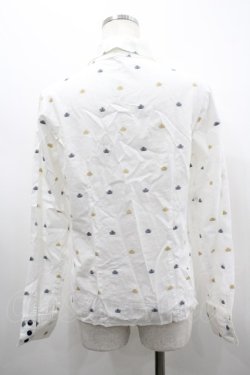 画像2: PEACE NOW / クラウン総柄長袖シャツ  白ＸネイビーＸブラウン I-26-02-20-028-PU-BL-SA-ZI