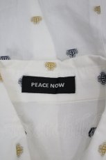 画像4: PEACE NOW / クラウン総柄長袖シャツ  白ＸネイビーＸブラウン I-26-02-20-028-PU-BL-SA-ZI (4)
