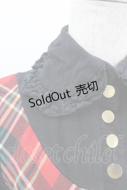 画像3: CHOICE / チェック&レース切替トップス  黒Ｘ赤チェック I-26-02-20-029-PU-TO-SA-ZI