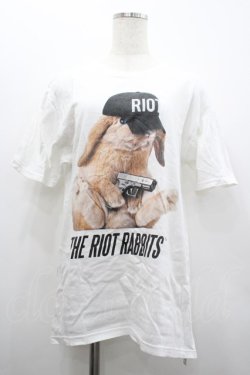 画像1: MILKBOY / FAT BUNNY Tシャツ L 白Ｘ黒 I-26-02-20-030-MB-TO-SA-ZI