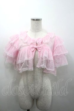 画像1: Chalmiere / チュールフリルボレロ M ピンク I-26-02-23-001-0-TO-TE-ZI