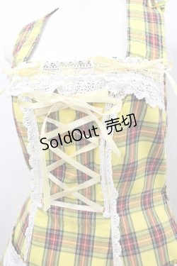 画像4: BABY,THE STARS SHINE BRIGHT / タータンチェック裾スカラップジャンパースカート  イエロー I-26-02-23-035-BA-OP-TE-ZI