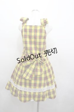画像5: BABY,THE STARS SHINE BRIGHT / タータンチェック裾スカラップジャンパースカート  イエロー I-26-02-23-035-BA-OP-TE-ZI