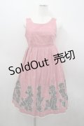 Emily Temple cute / プードルギンガムリボンジャンパースカート  ピンク I-26-02-23-037-ET-OP-TE-ZI