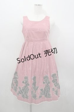 画像1: Emily Temple cute / プードルギンガムリボンジャンパースカート  ピンク I-26-02-23-037-ET-OP-TE-ZI