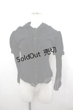 画像1: BABY,THE STARS SHINE BRIGHT / うさみみカーディガン  黒 I-26-02-23-039-BA-TO-TE-ZI