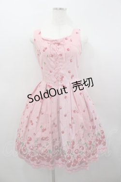 画像1: Emily Temple cute / チェリープリントジャンパースカート  ピンク I-26-02-23-042-ET-OP-TE-ZI
