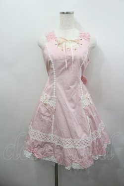 画像1: BABY,THE STARS SHINE BRIGHT / 裾スカラップジャンパースカート  ピンク I-26-02-23-046-BA-OP-TE-ZI