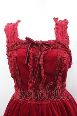 画像2: Innocent World / ローズレース別珍ジャンパースカート  ボルドー I-26-02-23-050-IW-OP-SA-ZI