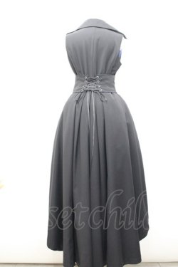 画像3: Moi-meme-Moitie / 衿ボタンフィッシュテールジレ  黒Ｘ青 I-26-02-23-052-MO-JA-SA-ZI