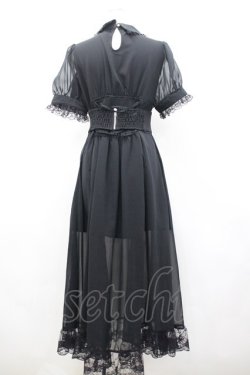 画像2: NoGenki / レース半袖ブラウスワンピース  黒 I-26-02-23-053-PU-OP-SA-ZI