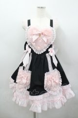 BABY,THE STARS SHINE BRIGHT / Cherie de Neigeジャンパースカート  黒Ｘピンク I-26-02-23-058-BA-OP-SA-ZI