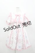 Chalmiere / ハッピードリームキティワンピース M 白×ピンク I-26-02-23-062-0-OP-TE-ZI