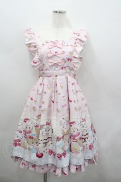 画像1: axes femme kawaii / ダイナーカフェジャンパースカート M ピンク I-26-02-23-064-AX-OP-TE-ZI