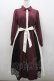 画像1: axes femme / レース切替配色ワンピース M ワイン I-26-02-23-068-AX-OP-TE-ZI (1)
