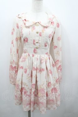 画像1: LIZ LISA / LIZ LISA×マイメロディコラボ第5弾/メロメロストロベリーフラワーワンピース  アイボリーＸピンク I-26-02-23-071-LO-OP-SA-ZI