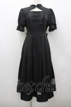 画像1: axes femme kawaii / チャイナ釦ジャガードワンピ M 黒 I-26-02-23-073-AX-OP-SA-ZI