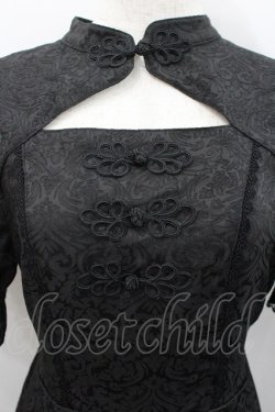 画像2: axes femme kawaii / チャイナ釦ジャガードワンピ M 黒 I-26-02-23-073-AX-OP-SA-ZI