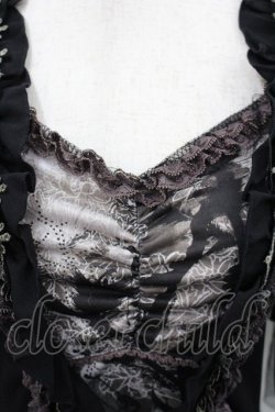 画像2: Ozz oneste / フリルカーデ重ね風カットソー  黒Ｘブラウン I-26-02-23-076-OO-TO-SA-ZI