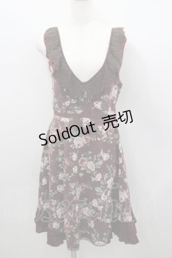 画像1: axes femme / 総バラ柄Backリボンワンピース  ボルドー I-26-02-23-077-AX-OP-SA-ZI