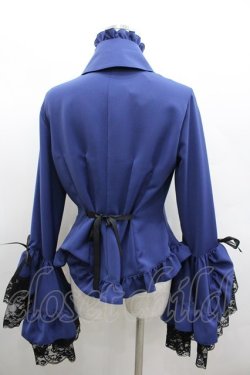 画像3: MARBLE / デコラティブネクタイ付き配色切り替え姫袖ブラウス  青Ｘ黒 I-26-02-23-008-GO-BL-SA-ZI