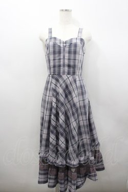 画像1: axes femme / センタージップチェックジャンスカ  パープル I-26-02-23-078-AX-OP-HR-ZI