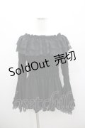 ATELIER PIERROT / Shirring princess sleeve blouse  黒 I-26-02-23-009-EL-BL-SA-ZI
