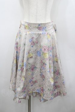 画像1: axes femme kawaii / クラシックブーケ柄スカート M ベージュ I-26-02-23-082-AX-SK-TE-ZI