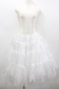 axes femme kawaii / ミディオーガンジーパニエ  白 I-26-02-23-084-AX-SK-SA-ZI