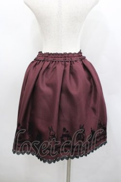 画像3: axes femme / パネルフロッキー柄スカート M ワイン I-26-02-23-090-AX-SK-TE-ZI