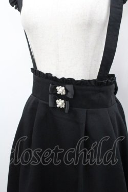 画像2: Secret Honey / パールリボンサス付きスカート  黒Ｘ白 I-26-02-23-091-CA-SK-SA-ZI