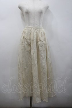 画像1: WONDERFUL WORLD / フロントポケットスカート  生成り I-26-02-23-096-LO-SK-SA-ZI