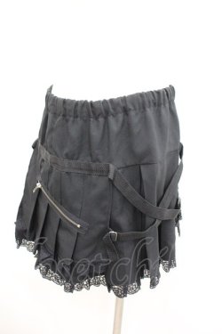 画像3: GOOD LUCK / ベルトデザインプリーツスカート  黒 I-26-02-23-099-PU-TO-TE-ZI