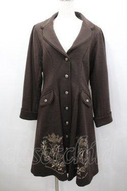 画像1: metamorphose / クラウンエンブレム刺繍入りコート 1 ブラウン I-26-02-23-011-ME-CO-TE-ZI