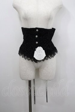 画像1: ALICE and the PIRATES / フロッキーコルセット  黒 I-26-02-23-102-PA-ZA-SA-ZI