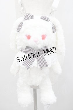画像1: BABY,THE STARS SHINE BRIGHT / うさくみゃちゃんポシェット  白Ｘ黒ピンクチェック I-26-02-23-106-BA-BG-SA-ZI