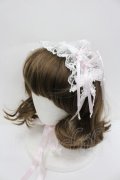 BABY,THE STARS SHINE BRIGHT / はしごレースリボンヘッドドレス  白Ｘピンク I-26-02-23-112-BA-AC-SA-ZI