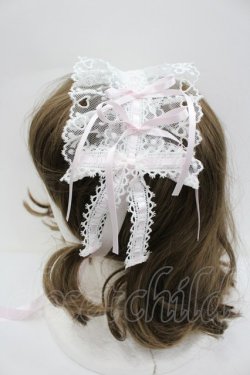 画像2: BABY,THE STARS SHINE BRIGHT / はしごレースリボンヘッドドレス  白Ｘピンク I-26-02-23-112-BA-AC-SA-ZI