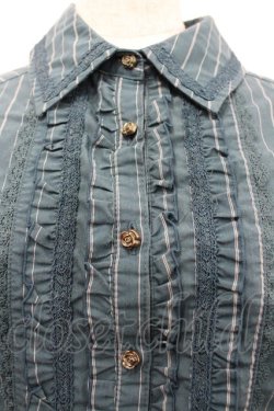 画像2: axes femme / ストライプブラウス M グリーン I-26-02-23-012-AX-BL-TE-ZI