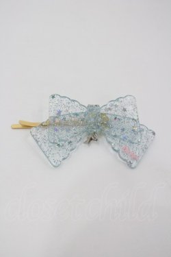画像1: BABY,THE STARS SHINE BRIGHT / トゥインクルスターリボンヘアピン  サックス I-26-02-23-119-BA-AC-SA-ZI