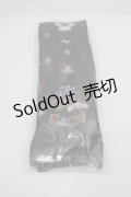 BABY,THE STARS SHINE BRIGHT / くみゃちゃんのDokiDoki Christmas Party柄オーバーニーソックス（天使柄）  黒 I-26-02-23-122-BA-ZA-SA-ZI