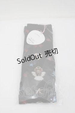 画像2: BABY,THE STARS SHINE BRIGHT / くみゃちゃんのDokiDoki Christmas Party柄オーバーニーソックス（天使柄）  黒 I-26-02-23-122-BA-ZA-SA-ZI