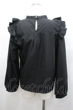 画像3: axes femme / チョーカー風ローズ刺繍ブラウス F 黒 I-26-02-23-014-AX-BL-TE-ZI