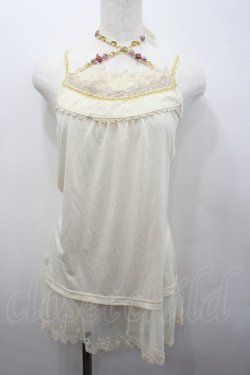 画像1: axes femme / 巻き薔薇モチーフキャミソール  生成り I-26-02-23-017-AX-TO-SA-ZI