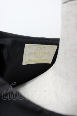 画像2: metamorphose / 無地ラッセルレースつき丸襟ケープ  黒 I-26-02-23-002-ME-JA-SA-ZI