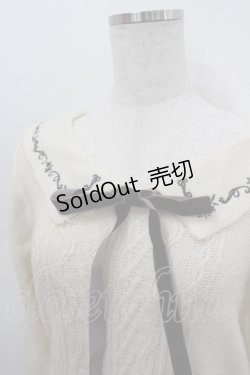 画像2: axes femme POETIQUE / 刺繍入りセーラー襟ニットプルオーバー  アイボリーＸブラウン I-26-02-23-020-AX-TO-SA-ZI