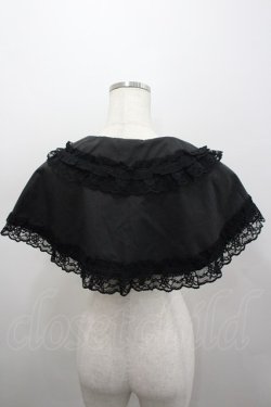 画像3: metamorphose / 無地ラッセルレースつき丸襟ケープ  黒 I-26-02-23-002-ME-JA-SA-ZI