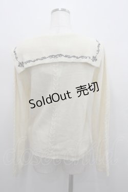 画像3: axes femme POETIQUE / 刺繍入りセーラー襟ニットプルオーバー  アイボリーＸブラウン I-26-02-23-020-AX-TO-SA-ZI